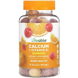 Дієтична добавка Lifeable Adult Calcium + Vitamin D 60 жувальних цукерок