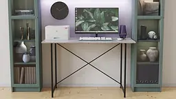 Стіл письмовий Line Лайт Ferrum-decor 750x1200x600 Чорний метал ДСП Бетон 16 мм (FRD-104863) - мініатюра 2