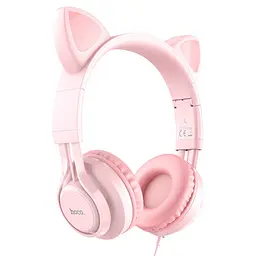 Навушники накладні Hoco W36 Cat Ear з вушками Jack 3.5 рожевий
