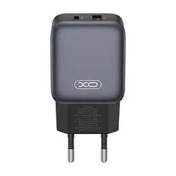 Зарядний пристрій XO L156 USB-C PD30W + USB-A QC3.0 Black (L156.black) - мініатюра 2