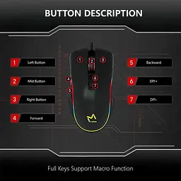 Миша Aikun Optical Gaming Mouse Backlight GX66 7200DPI провідна чорна - мініатюра 9