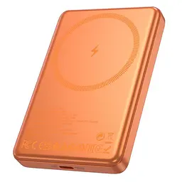 Універсальна мобільна батарея HOCO Joy PD magnetic fast charging power bank Q26A 10000mAh |1Type-C, 20W/3A, PD/QC| помапанчевий