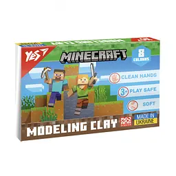 Пластилін YES 8 кольорів 160 г Minecraft для ліплення та творчості (540656)