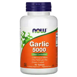 NOW Екстракт Часнику в таблетках, Garlic 5000 - 90 таблеток