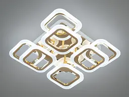Люстра стельова LED Diasha HAS8060/4+4G, 110W, 3200K-6500K, золото, хай-тек стиль, пульт ДУ, для вітальні, спальні, кухні - мініатюра 4