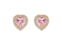 Сережки Xuping пусети Позолота 14K "Рожеві кристальні серця" (311576)