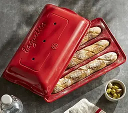 Форма Emile Henry Specialized Cooking для випікання багета з кришкою 39х24 см червона (345506) - мініатюра 3