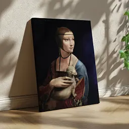 Інтер'єрна картина Пані з горностаєм, Леонардо да Вінчі, Leonardo da Vinci, Lady with an Ermine, інтер'єрний декор, 80×60 см (id6951) - мініатюра 2