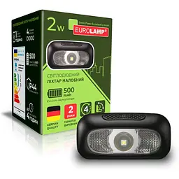 Світлодіодний ліхтар налобний Eurolamp чорний (HL-2W(black)) - мініатюра 2