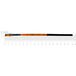 Пензель синтетика кутова FLAME 1368А №1 коротка ручка Rosa [CD]