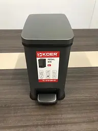 Відро для сміття з плавним закриттям прямокутне Koer TC-010108-07 8 л graphite KR5591, Графит - мініатюра 3