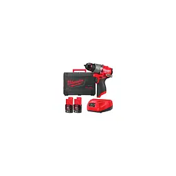 Дриль-шуруповерт акумуляторний безщітковий MILWAUKEE, M12 FDD2-202X, 37Нм (ЗУ, 2х2Аг, HDкейс) - мініатюра 2