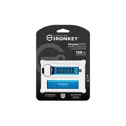 USB флеш накопичувач Kingston 128GB IronKey Keypad 200 Type-C Encrypted Blue USB 3.2 (IKKP200C/128GB) - мініатюра 6