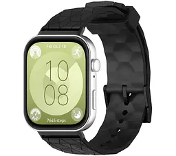Ремінець силіконовий Primolux Dimond для смарт-годинника Huawei Watch Fit 3 / Fit 4 / 4 Pro - Black - мініатюра 2