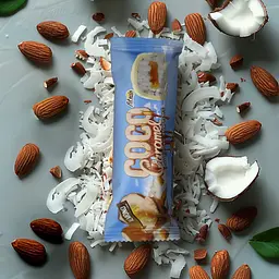 Кокосово-карамельний батончик FitWin Coco Caramel No Sugar Added, 40 грам без доданого цукру - Мигдаль