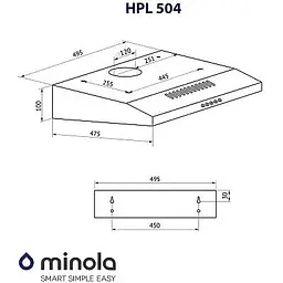 Витяжка пласка Minola HPL 504 WH - мініатюра 8