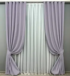 Комплект штор VR-Textil Midnight блекаут 2 шт 100x290 см лавандовий (1227ш) - мініатюра 2