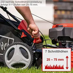 Газонокосарка бензинова самохідна Scheppach MS225-53 (53 см, 25-75 мм, 5.15 кВт/7 к.с., 38 кг) - мініатюра 2