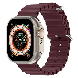 Силіконовий ремінець на смарт-годинник для Apple Watch 42,44,45,46,49 mm, Ocean Band, wine red, зі зручною застібкою, для годинника епл вотч, спортивний, ArmorStandart (ARM74250) - мініатюра 2