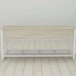 Банкетка із ящиком Ferrum-decor Дрейк 2 550x1200x400 метал Білий ДСП Сонома 16 мм (FRD-103076)