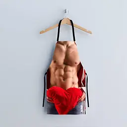 Фартух кухонний новорічний Новорічне серце чоловічий 80х60х24 см