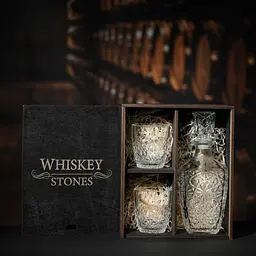 Подарунковий набір віскі Whiskey Stones №12 у дерев'яному пеналі - графин + склянки Dedalo - мініатюра 2