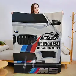 Плед плюшевий подарунковий 3D BMW M5 160х200 см