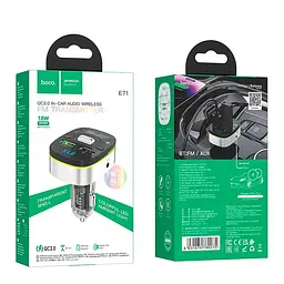 Адаптер автомобільний HOCO Crystal transparent car BT FM transmitter E71 сіро прозорий - мініатюра 10