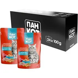Вологий корм для кішок Пан Кот індичка в соусі 100 г (4820111141005) - мініатюра 3