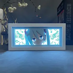 Світильник нічник 3D Вокалоїд Хацуне Міку Vocaloid Hatsune Miku 20 см NL3D V HM2