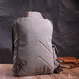 Сумка через плече із щільного текстилю Vintage 22442 сіра - мініатюра 10