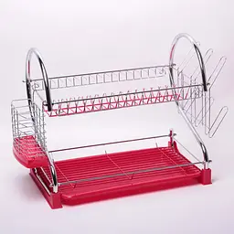 Сушка для посуду Kamille KM-0762C червона - мініатюра 3
