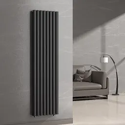 Вертикальний радіатор Navin Ellipse Double 480x1800-8, anticor, чорний муар 10-012033-4880, Чорний матовий - мініатюра 5