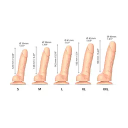 Реалістичний фалоімітатор Strap-On-Me Sliding Skin Realistic Dildo Vanille - S, ефект рухомий до - мініатюра 4