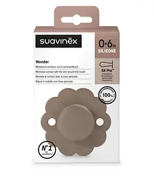 Пустушка Suavinex Wonder фізіологічна силіконова 0-6 місяців коричнева - мініатюра 3