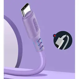 Дата кабель USB 2.0 AM to USB-C 1.0m soft silicone violet ColorWay (CW-CBUC044-PU) - мініатюра 3