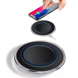 Бездротовий зарядний пристрій Wireless Charger A1, круглий, чорний, настільна підставка для телефону - мініатюра 2