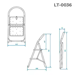 Драбина сталева Intertool висота до платформи 486 мм x 2 ступені 350 x 220 мм LT-0036 - мініатюра 7