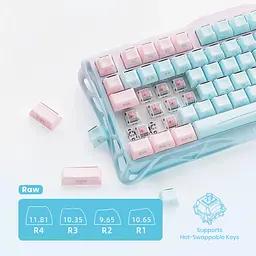 GravaStar Клавіатура механічна GravaStar Mercury K1 Lite 80keys, GravaStar x BSUN Grey, BT/WL/USB, Aurora Mist - мініатюра 3