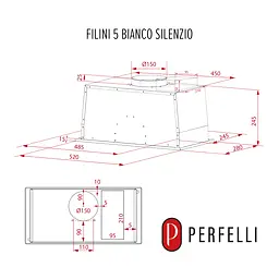 Витяжка повновбудована PERFELLI DESIGN FILINI 5 BIANCO SILENZIO - мініатюра 15