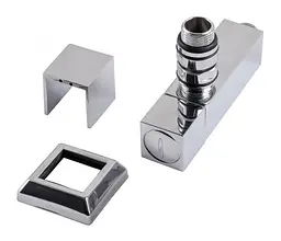 Набір кутових кранів Solomon LUX 8888-CUBE 1/2" з американкою Chrome 30412 - мініатюра 3
