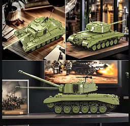 Конструктор танк М26  на радіокеруванні Mould King   Pershing Tank Technik військова техніка для дорослих та дітей 1054 деталі - мініатюра 5