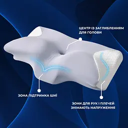 Подушка ортопедична Ideia ErgoSleep з ефектом пам'яті 61х34х12 см (8-35857) - мініатюра 6
