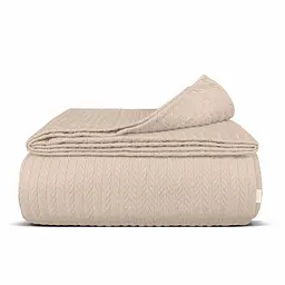 Плед-покривало Cosas Magnolia Knitted Braid косичка 110х140 см магнолія (Blanket_07Magnolia_KnittedBraid_110x140)