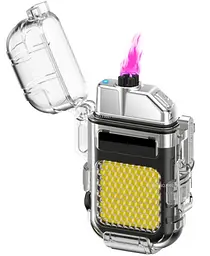 Потужна акумуляторна запальничка електроімпульсна USB з ліхтариком IPX64 ARC Lighter UKC 209