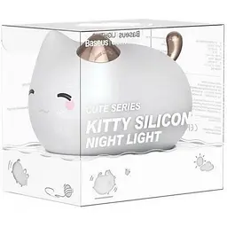 Нічник Baseus Cute Series Kitty Silicone Night light White [DGAM-A02] [59475] - мініатюра 6