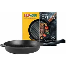 Сковорода-гриль Brizoll Optima-Black з ручкою 24х4 см (O2440G-P1) - мініатюра 2