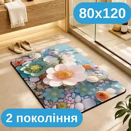 Килимок у ванну 80×120 см — вологопоглинаюче покриття з матеріалу другого покоління, абсорбуючий антиковзкий KT9000348 - мініатюра 2