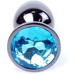 Анальна пробка Boss Of Toys Boss Series - Jewellery Dark Silver Plug Light Blue S, BS6400031, Срібний / Голубой - мініатюра 2