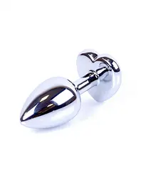 Анальна пробка із кристалом B-Series Jewellery Silver Heart PLUG Light Blue, 7х2.7 см, блакитний - мініатюра 3